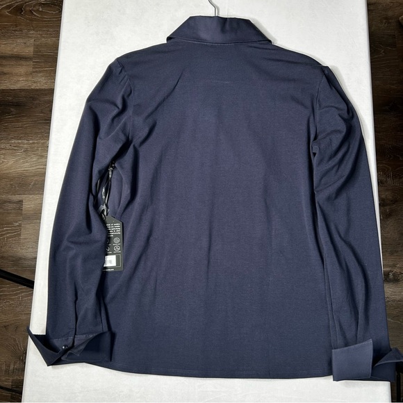 New Anatomie Womens Navy Alida Button Down Poplin Shirt Stretch Quick Dry Sz L - Picture 10 of 12
